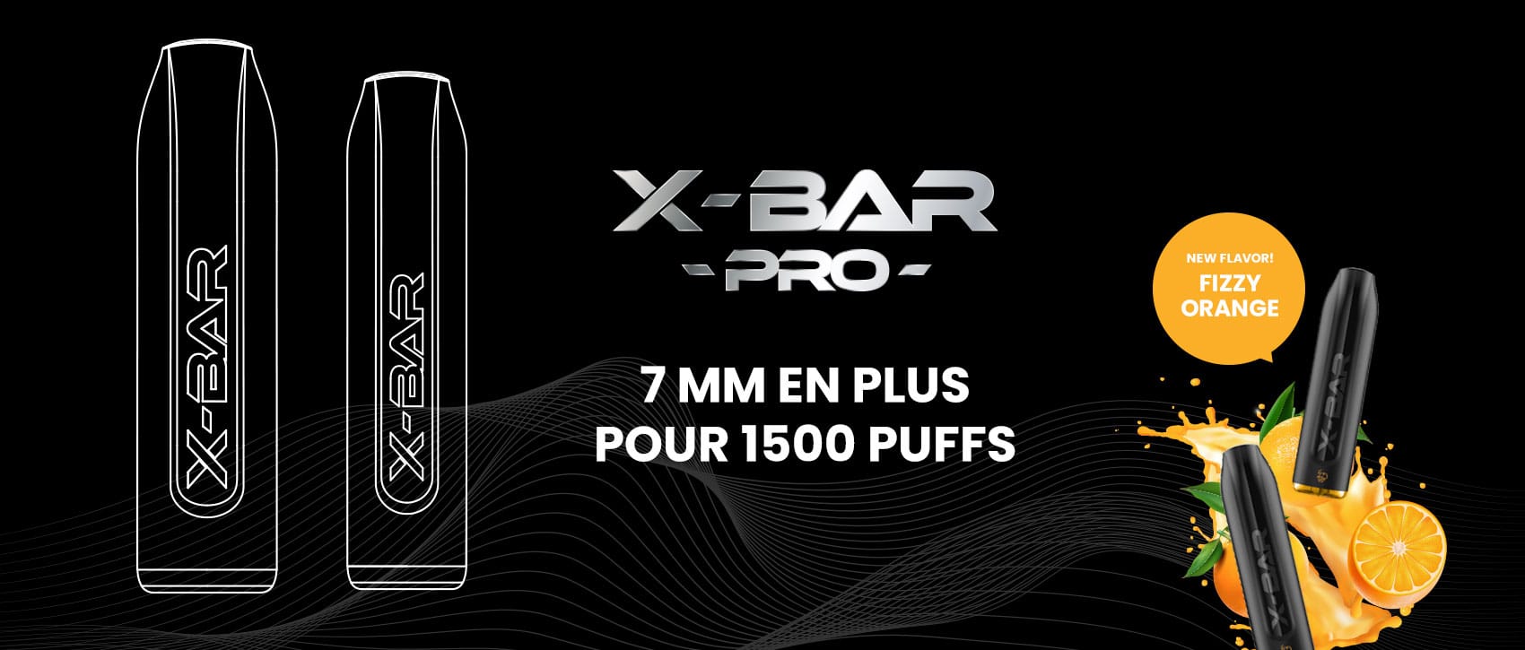 Image X-BAR Pro, 7 mm en plus pour 1500 puffs !