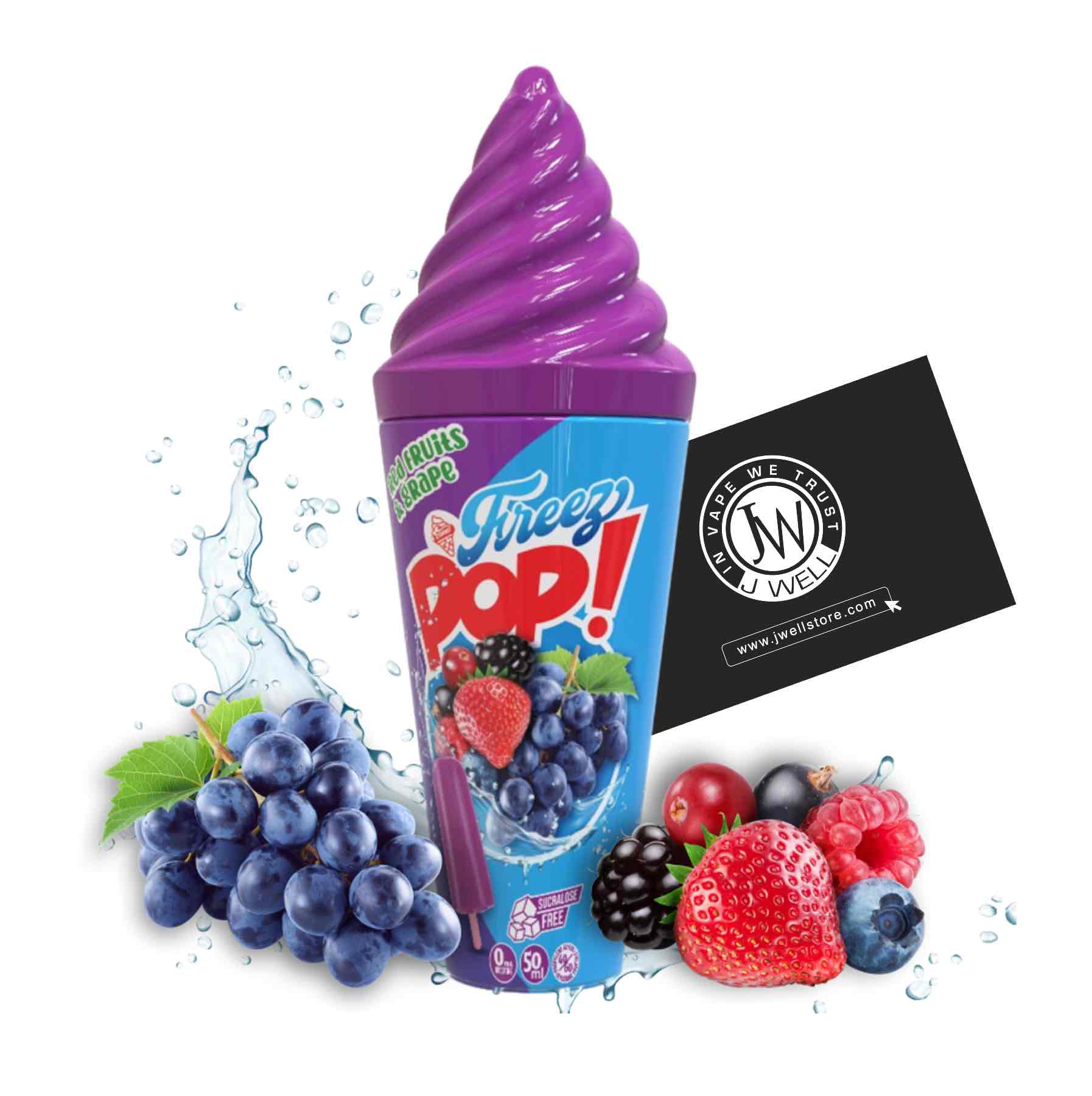 Image E liquide Pop Grape Red Fruits 50 ml Freez Pop Vape Maker