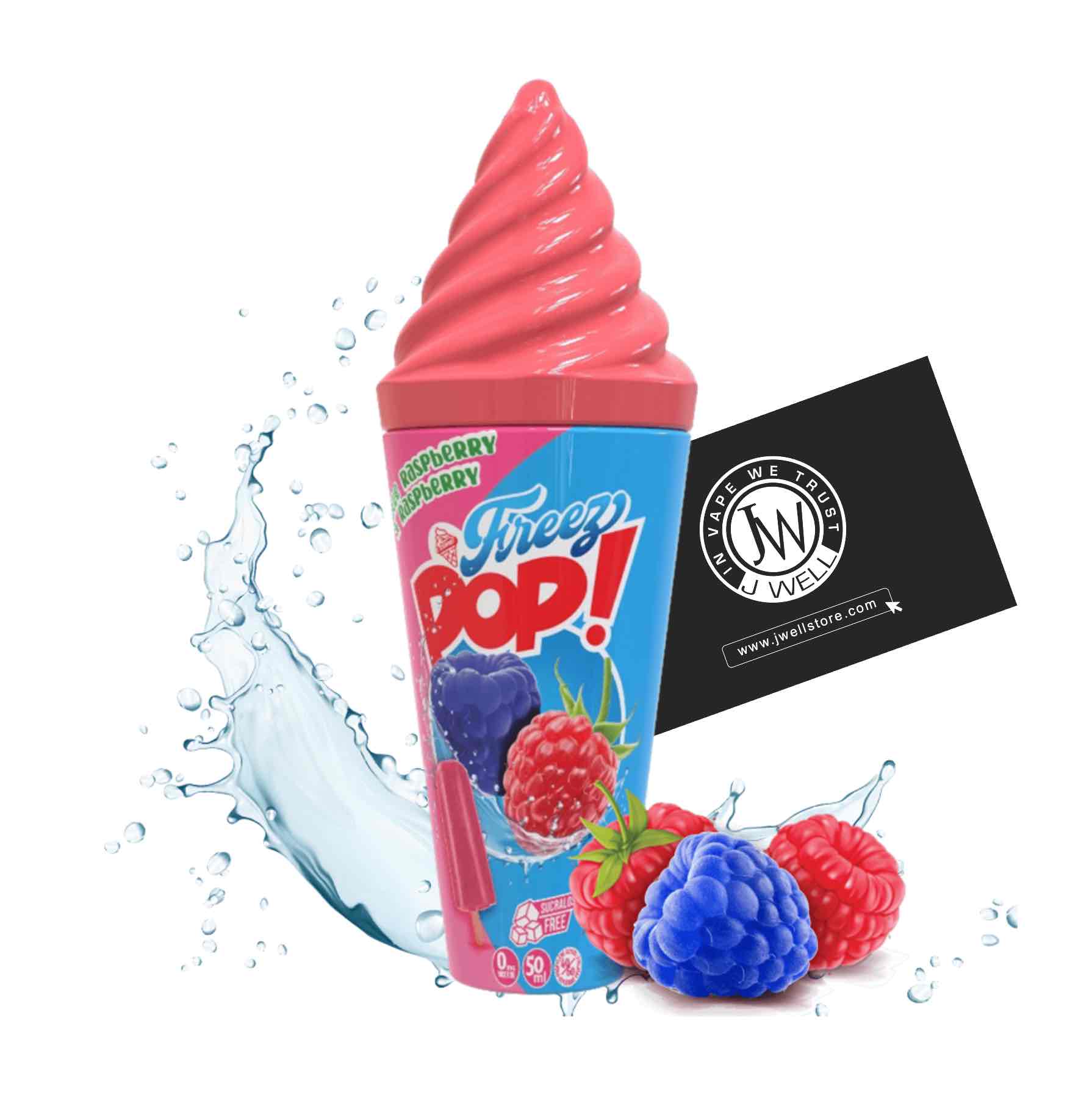Image E liquide Pop Raspberry Blue Raspberry 50 ml Freez Pop Vape Maker