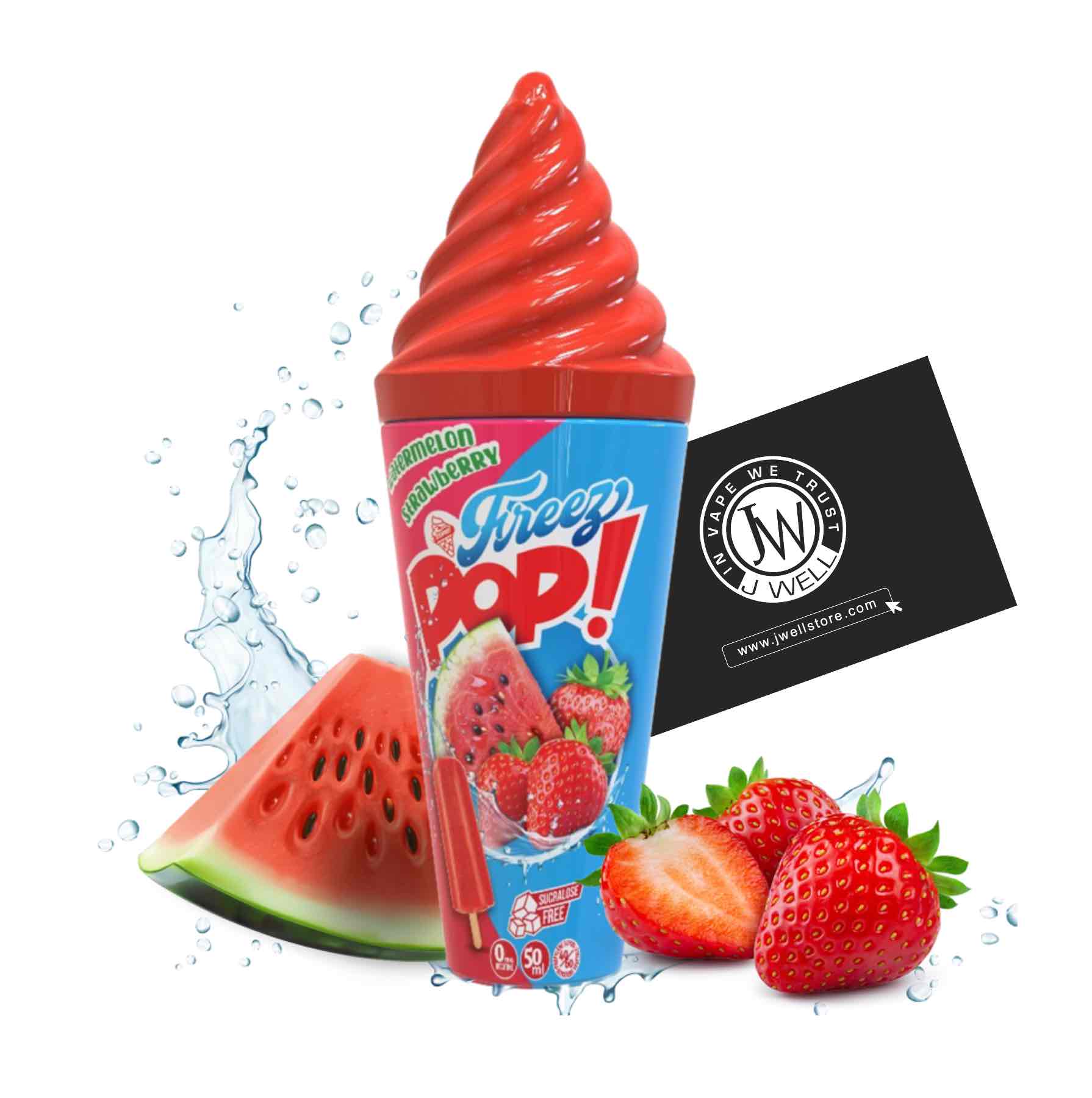 Image E liquide Pop Watermelon Strawberry 50 ml Freez Pop Vape Maker